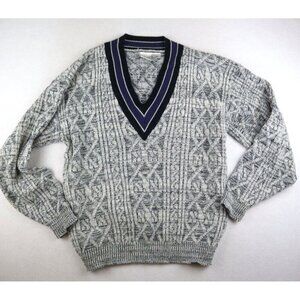 Vintage Men's Sweater Size L ASH CREEK TRADING V-Neck Pullover